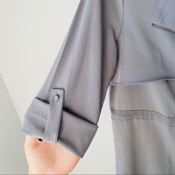 Pleione Roll Sleeve Drawstring Tie Waist Jacket S - Picture 8 of 9